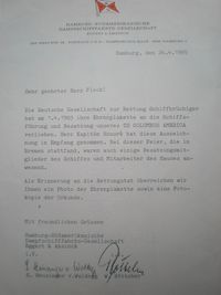 Schreiben der HSDG an alle,hier von Herbert Fleck