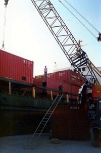 Nautic in La Valetta, stehe oben auf dem Container